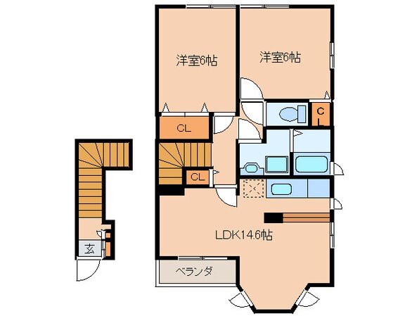 第２ペンションタカラＢ棟の物件間取画像